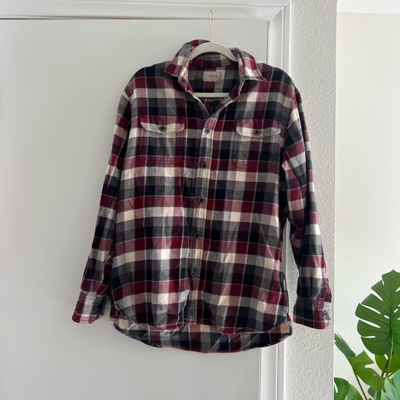 Red Black Flannel Jacket Western Cozy Soft Country Style Long Sleeve Button Down - Picture 1 of 8
